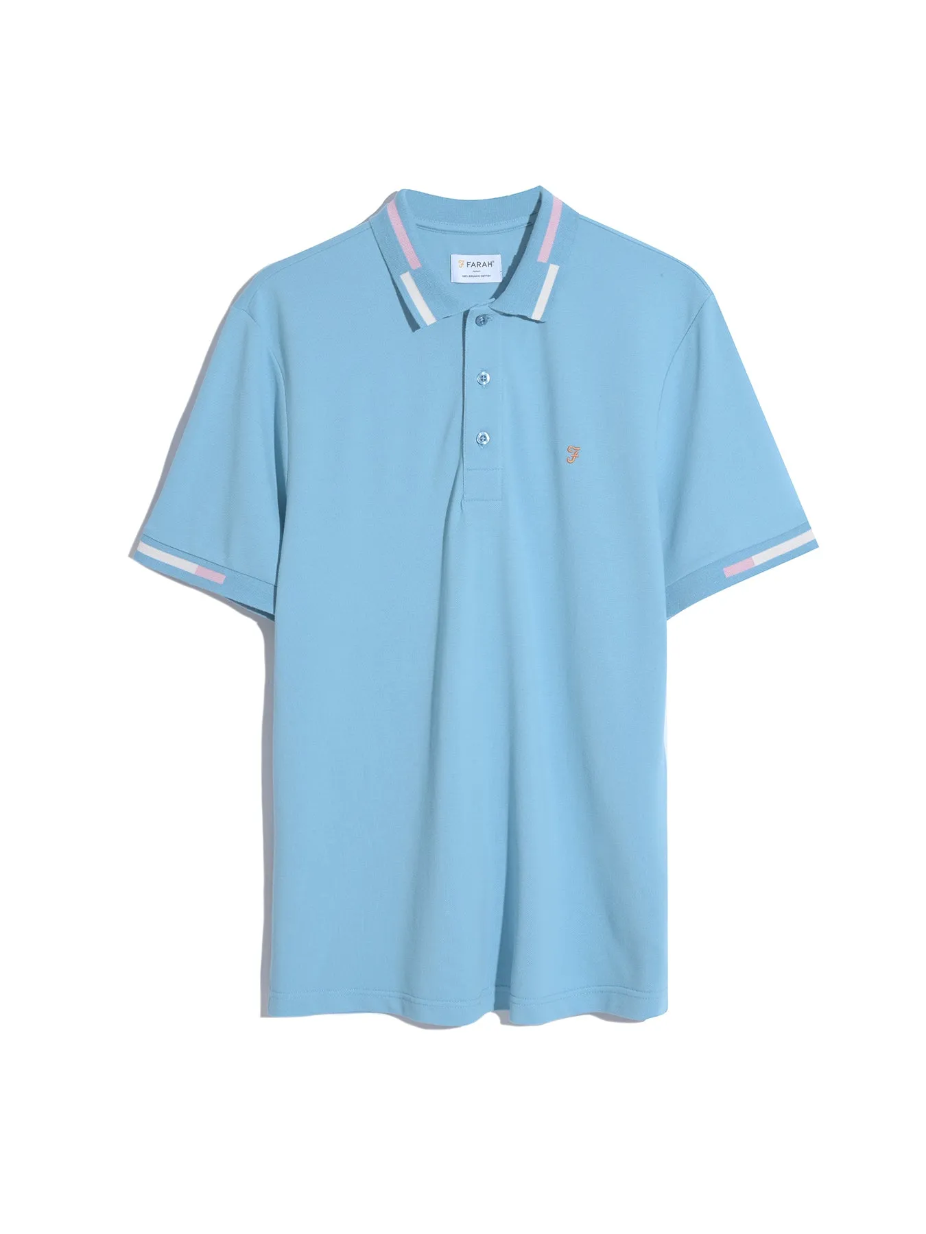 Maxwell Tipping Short Sleeve Polo Shirt In Arctic Blue