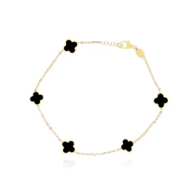 Mini Onyx Clover Bracelet