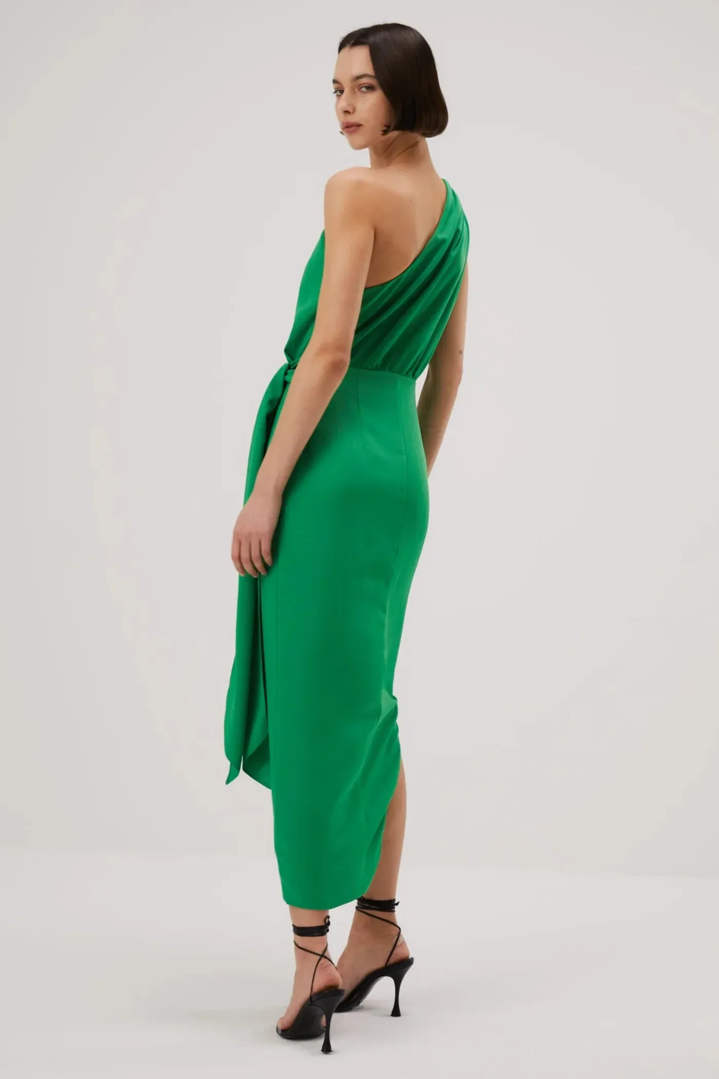 Misha Brooks Satin Midi Dress - Island Green