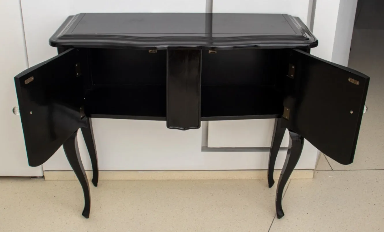 Modern Black Lacquered Wood Console Table