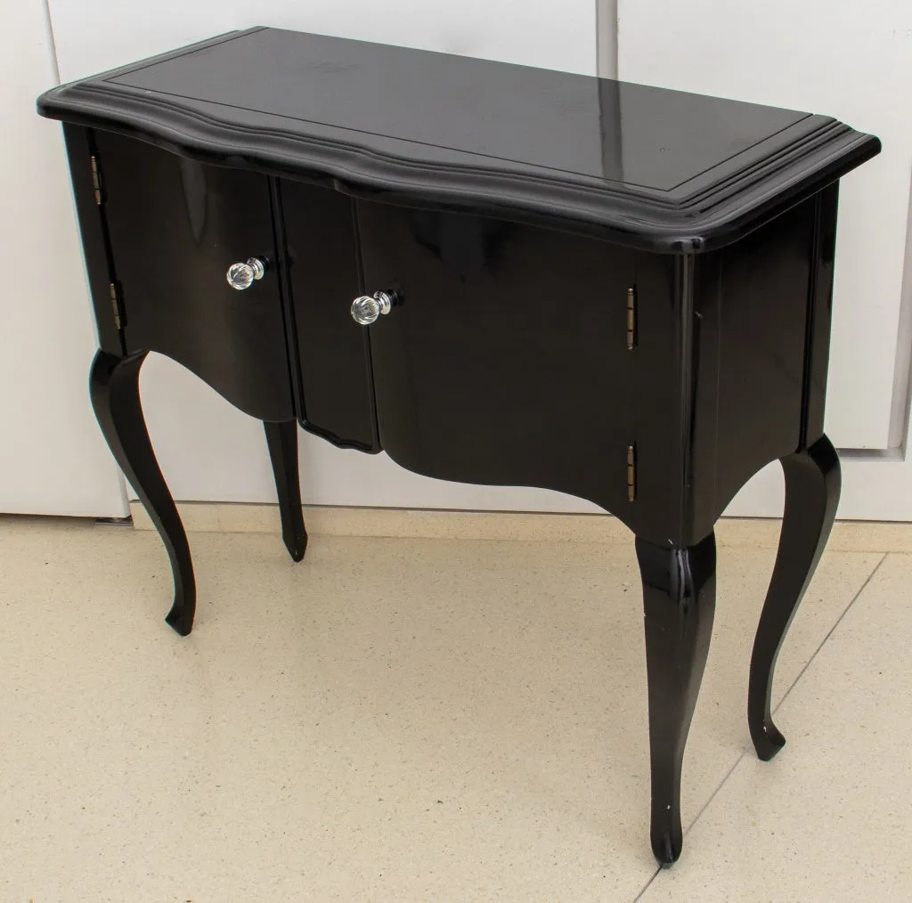 Modern Black Lacquered Wood Console Table