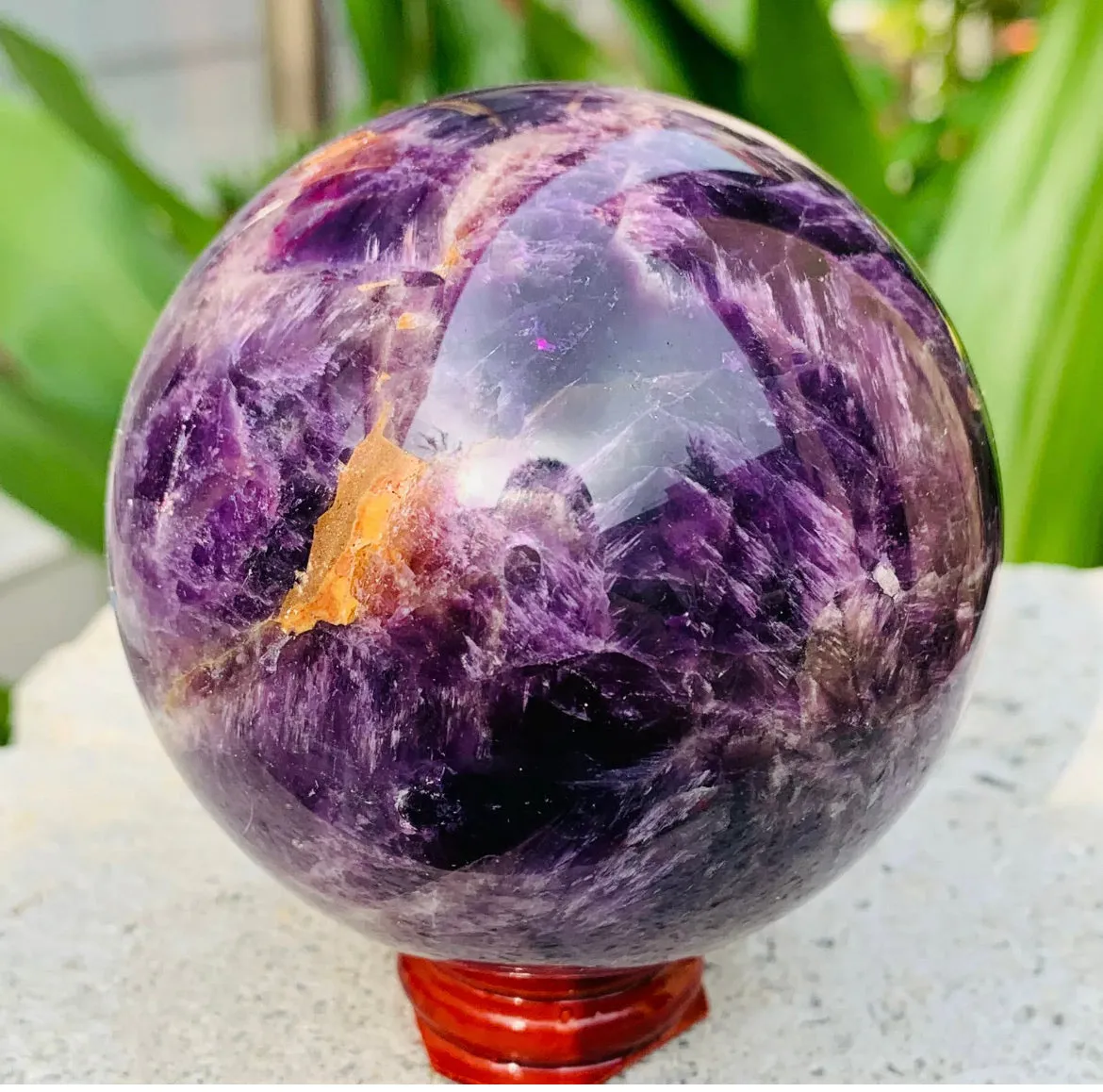 Natural Dreamy Amethyst Sphere Quartz Crystal Ball Healing