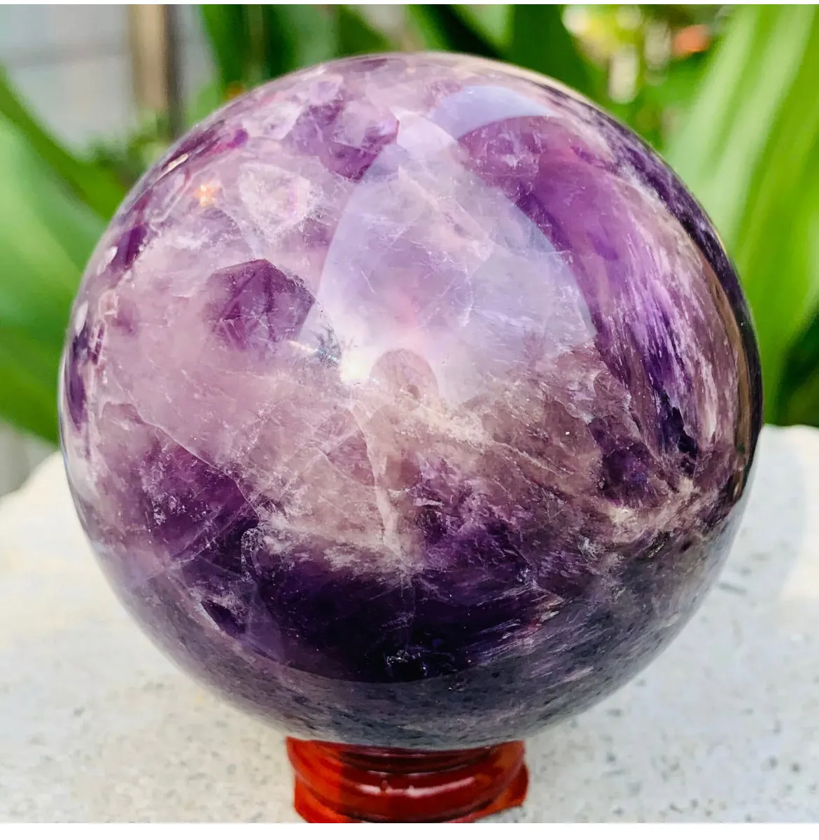 Natural Dreamy Amethyst Sphere Quartz Crystal Ball Healing