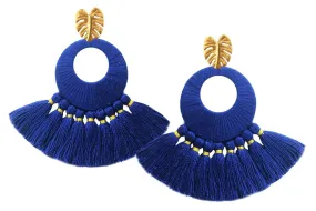 Navy Florentine Earrings