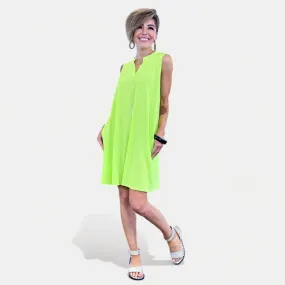 Neon Green Lizzy Tank Dress [NO RETURNS]