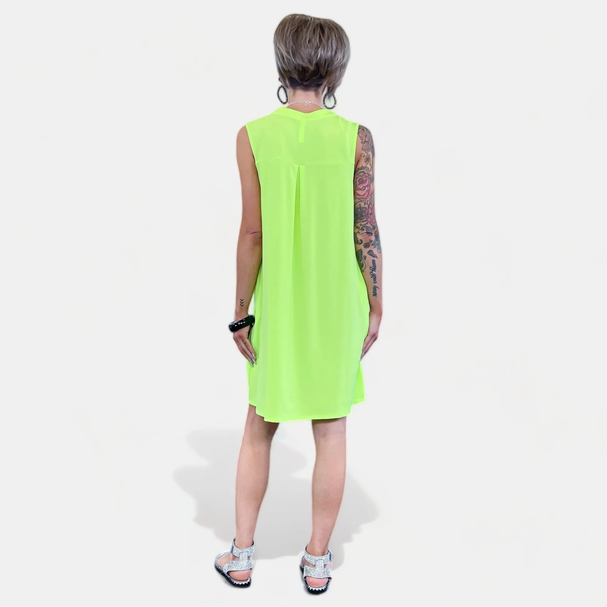 Neon Green Lizzy Tank Dress [NO RETURNS]