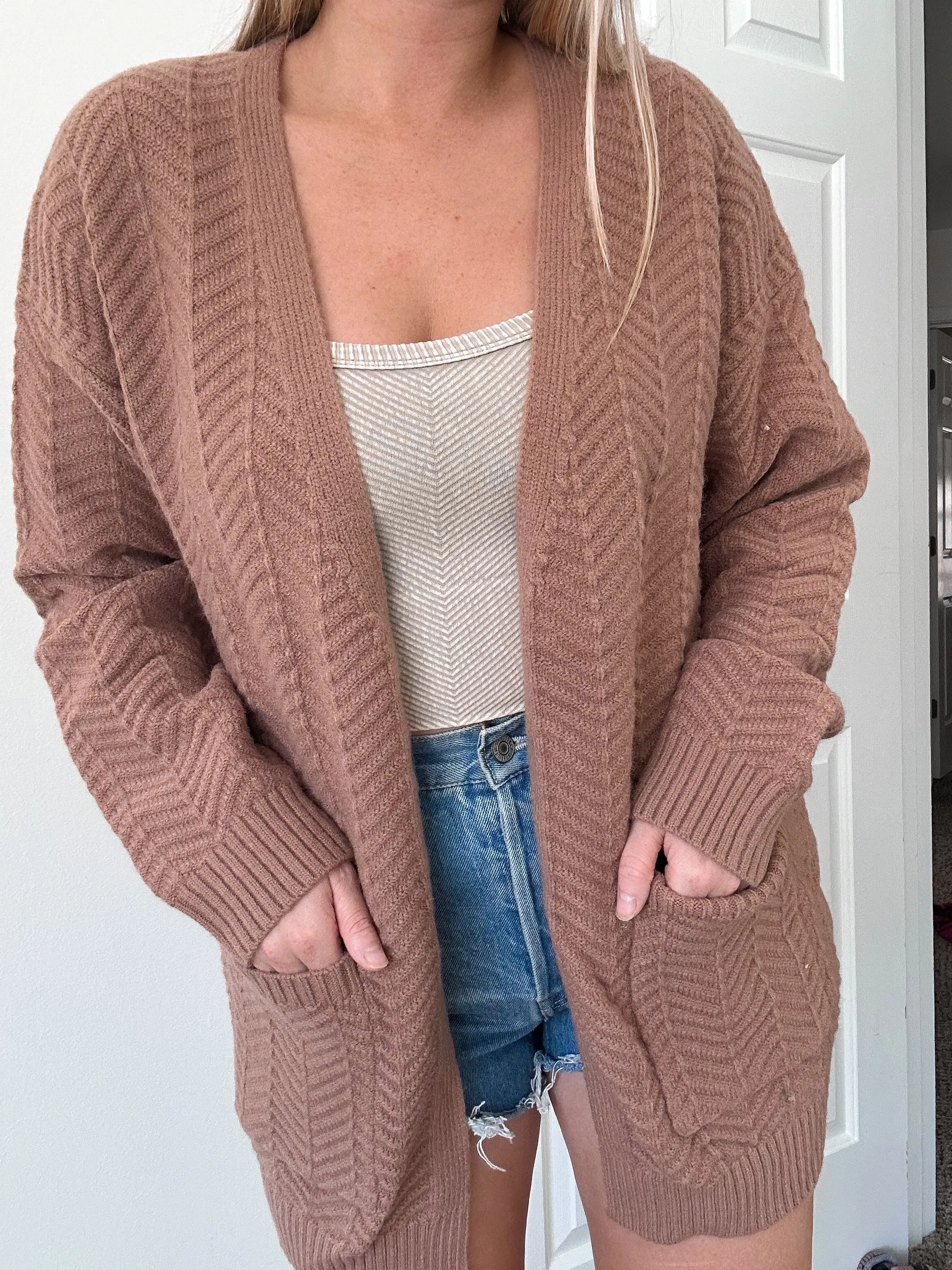 Neutral Chevron Cardigan