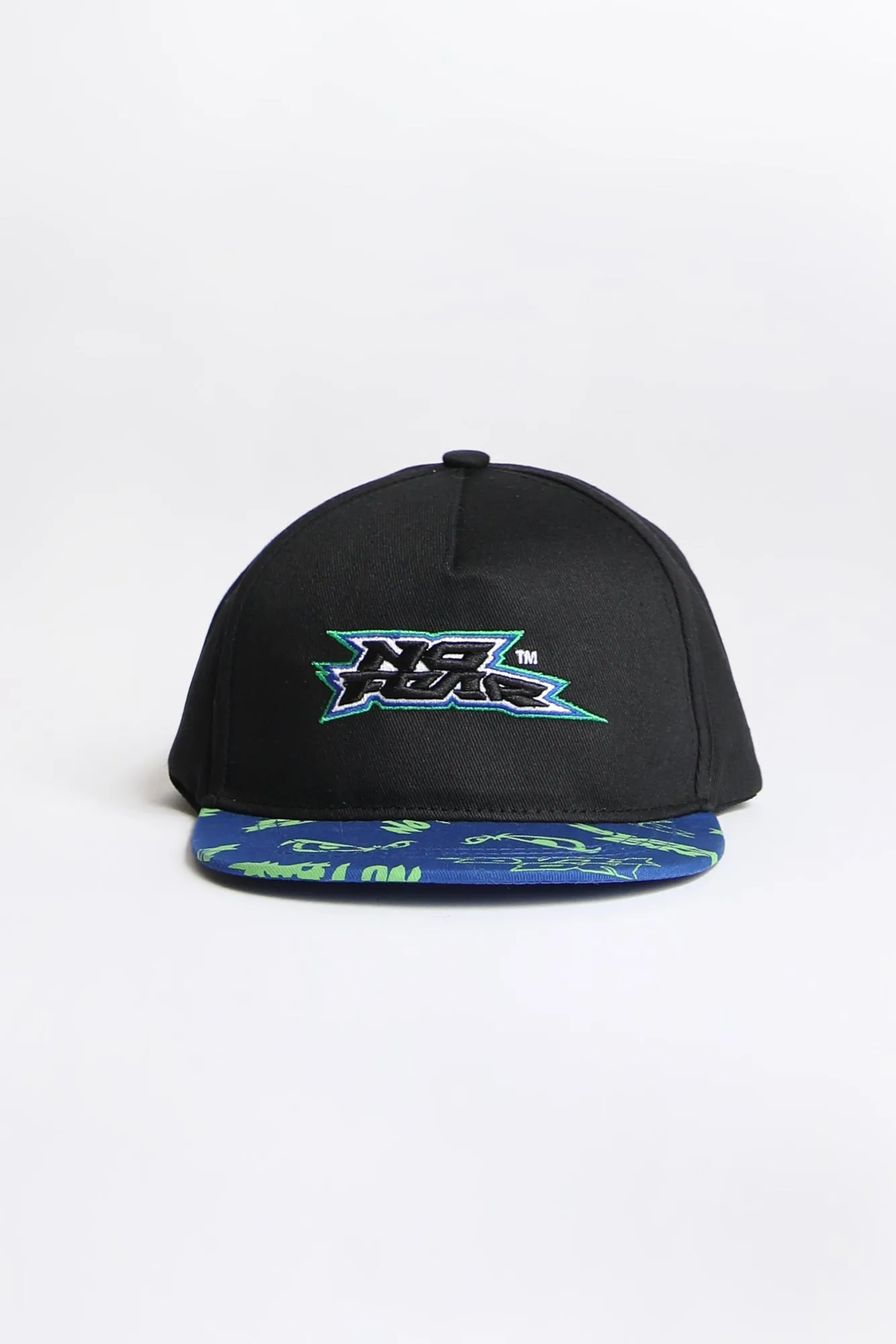 No Fear Youth Logo Print Flat Brim Hat