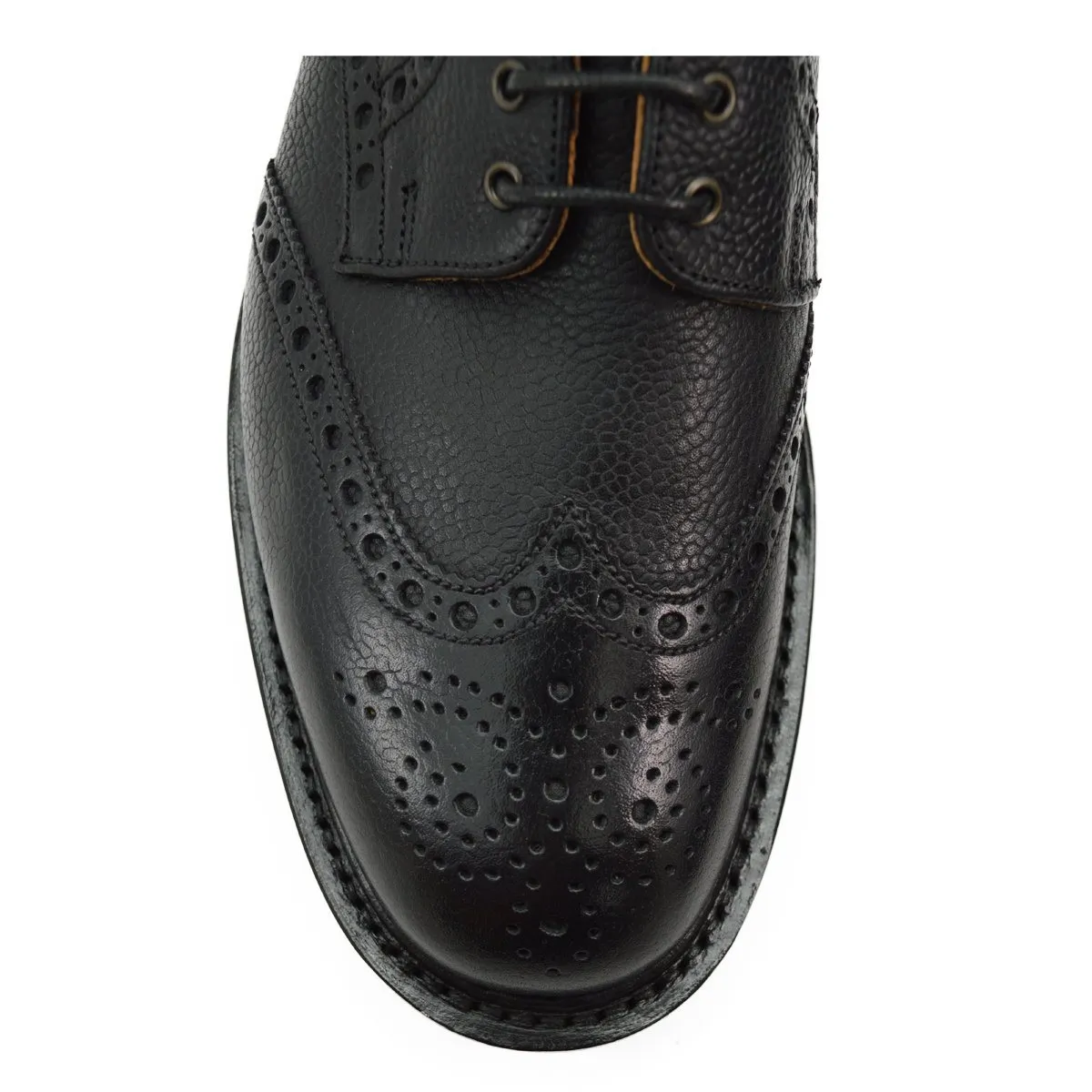 NPS HEATH Brogue Boots - Black Grain with Itshide Sole