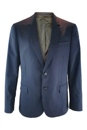 PAUL SMITH Blue Black Wool Blend Single Breasted Blazer Jacket (40:50)