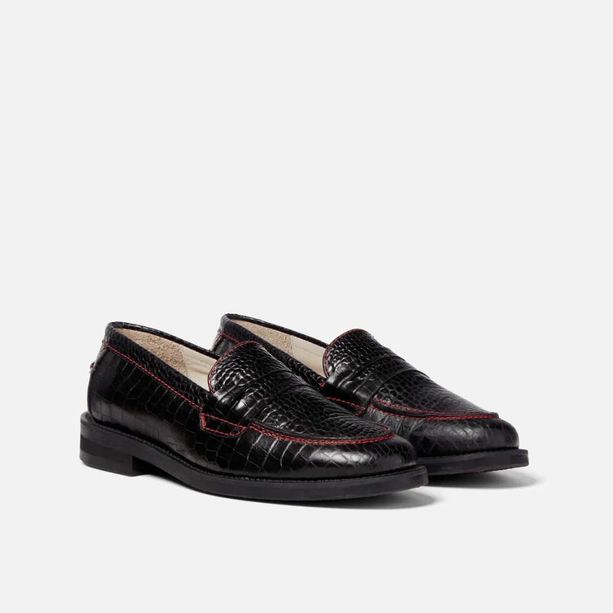 Peachy Den Black Croc Loafer - Women's