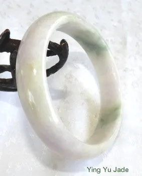 Precious Green Veins on White Old Mine Lao Pit Jadeite Bangle 60mm (BB2338)