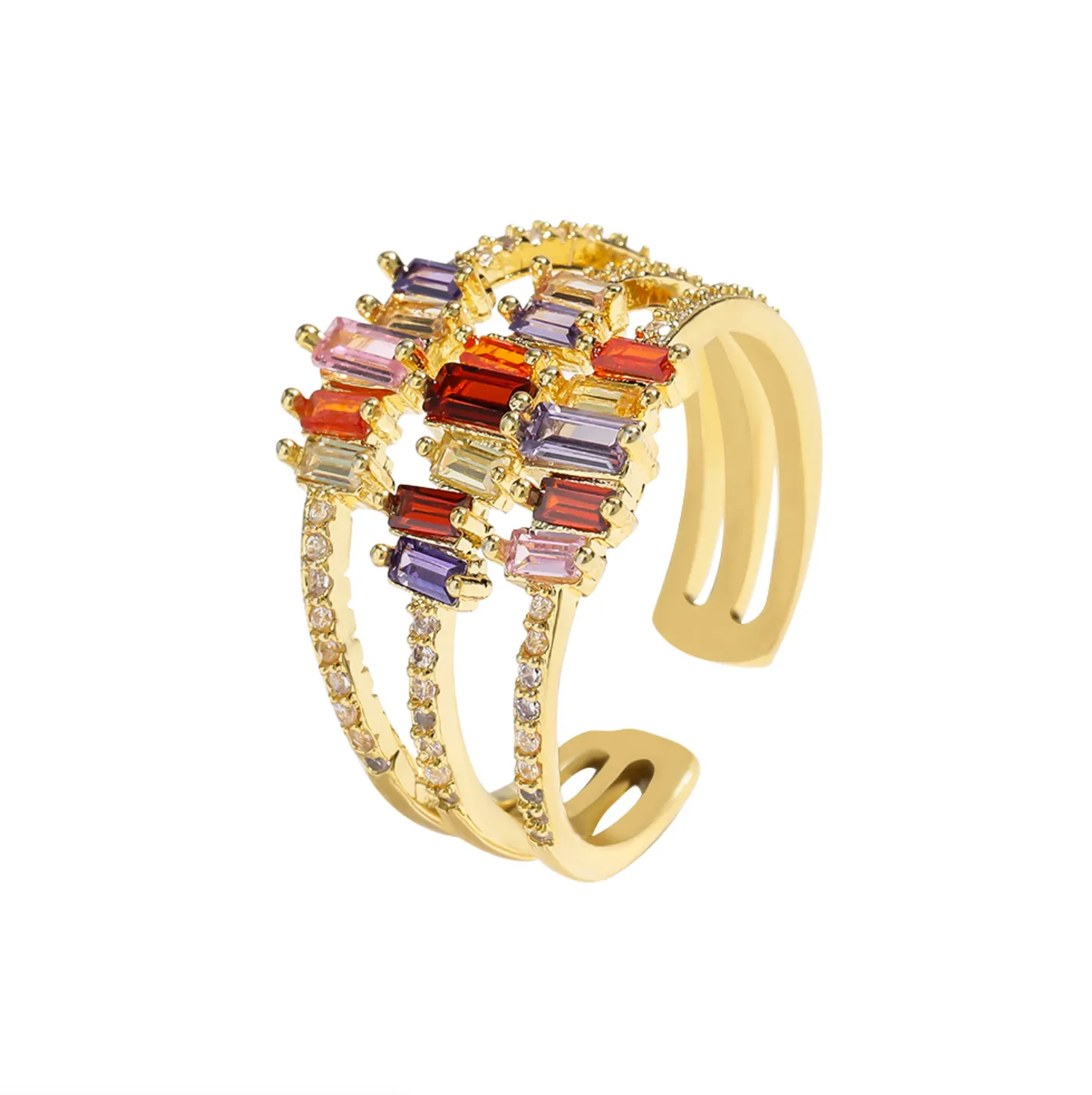 Rainbow Bling Gold Ring