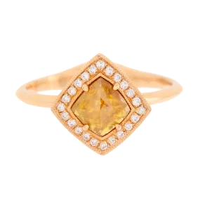 Rose Cut Yellow Diamond Ring