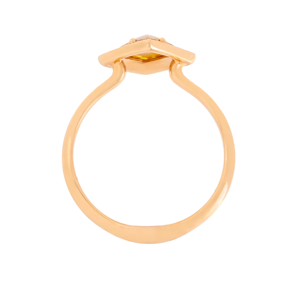 Rose Cut Yellow Diamond Ring