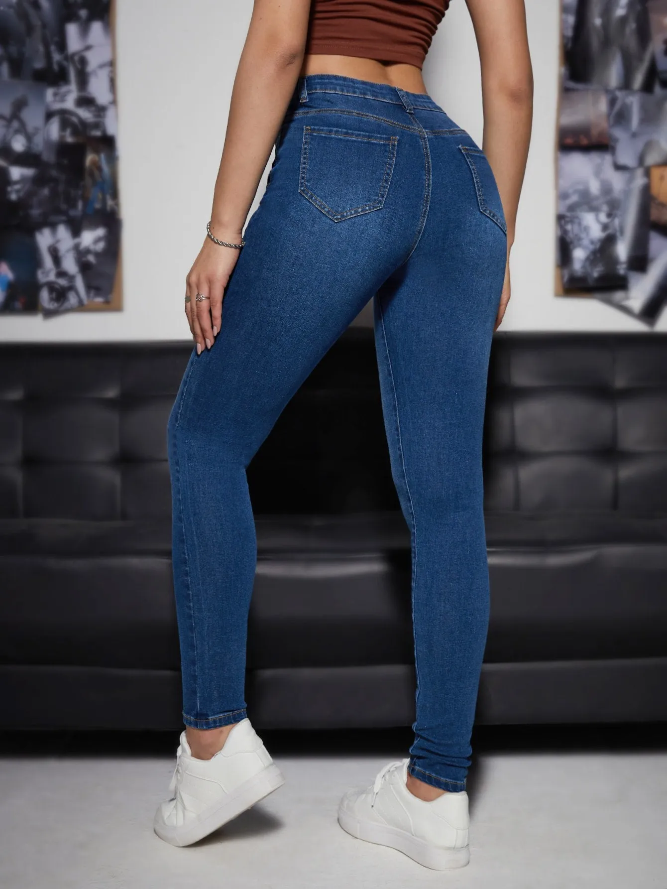 Slant Pocket Skinny Jeans