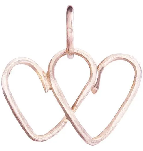 Small Wire Double Heart Charm