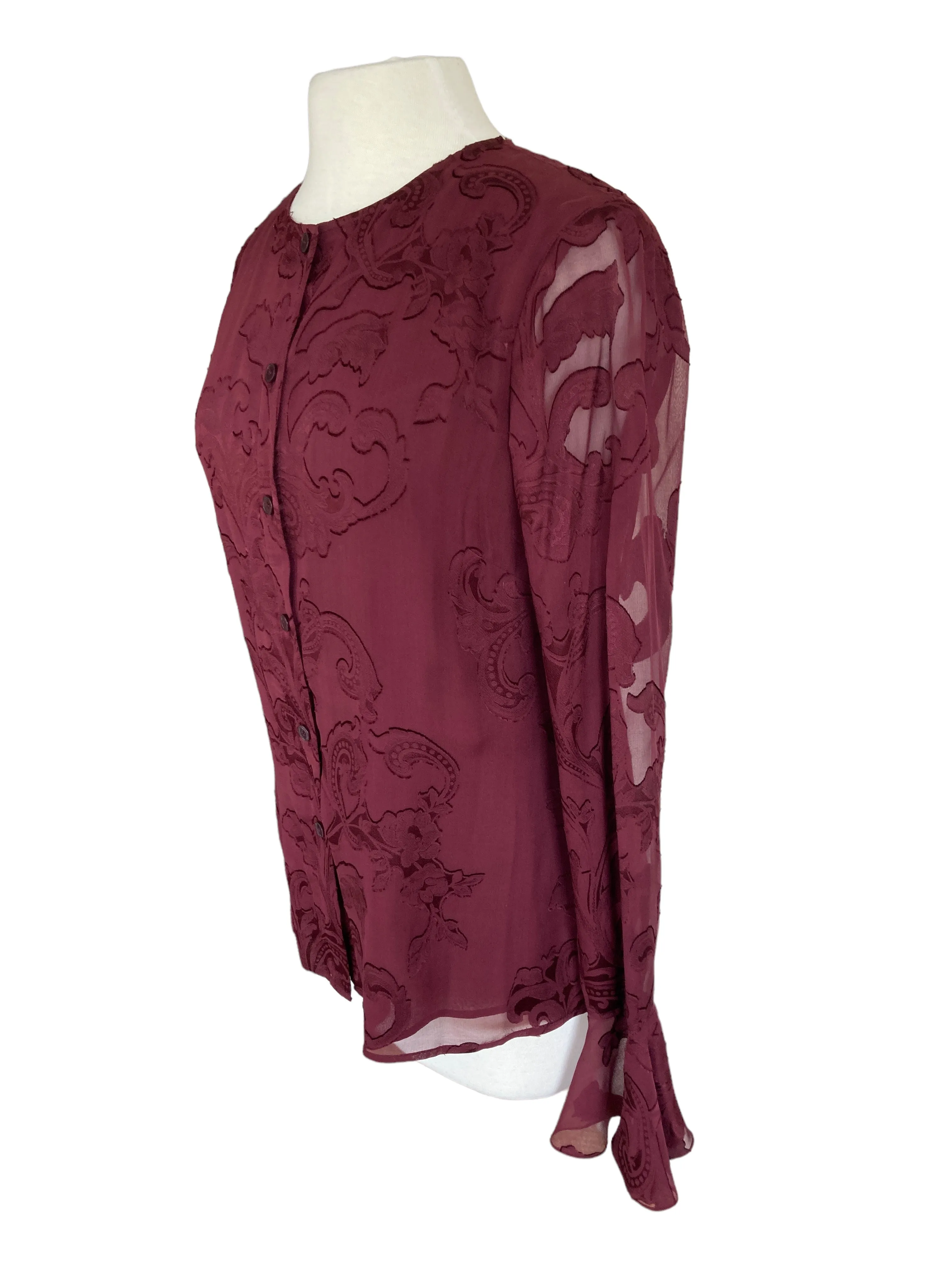 St. John Maroon Top and Scarf, 6