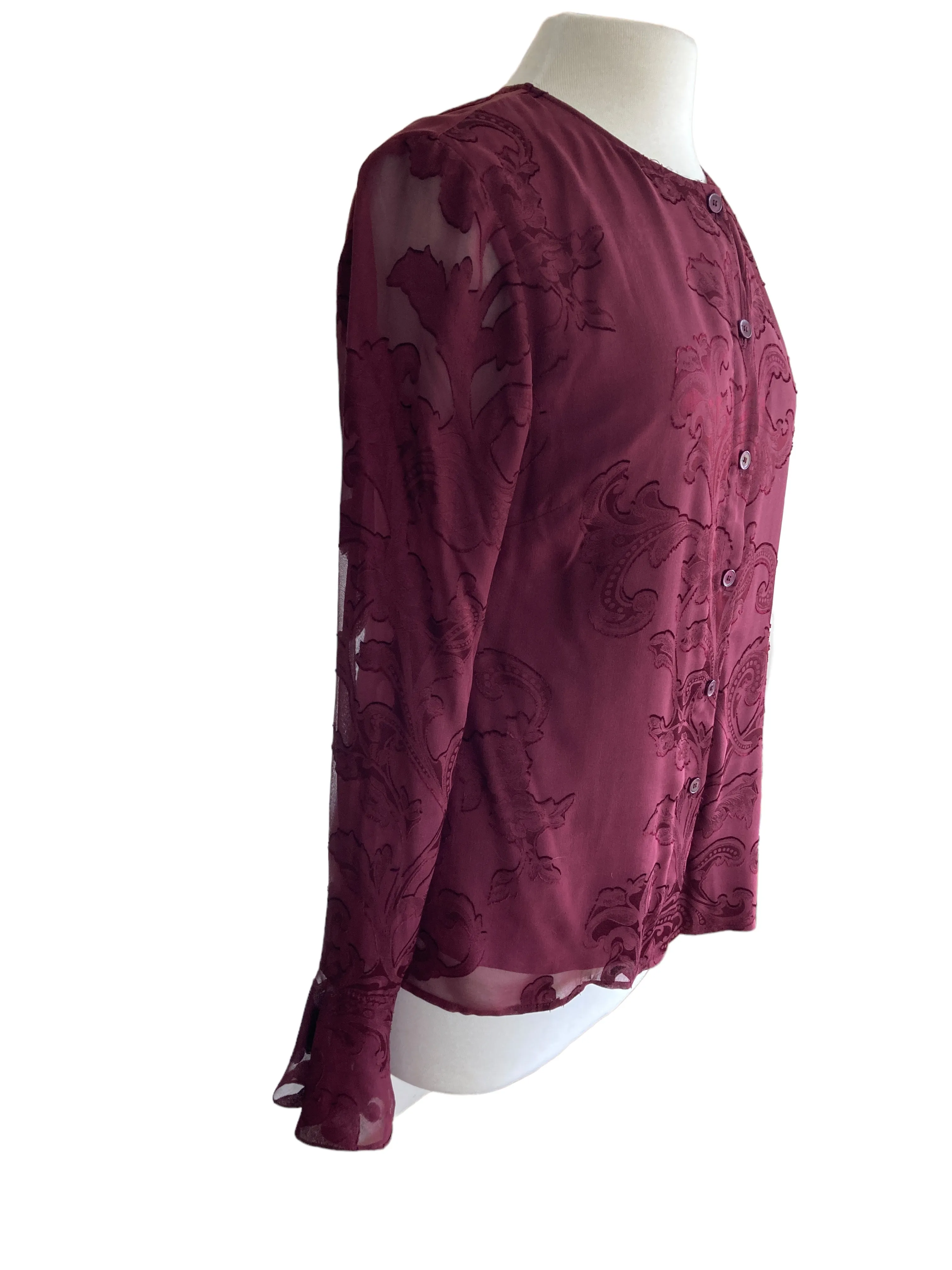 St. John Maroon Top and Scarf, 6