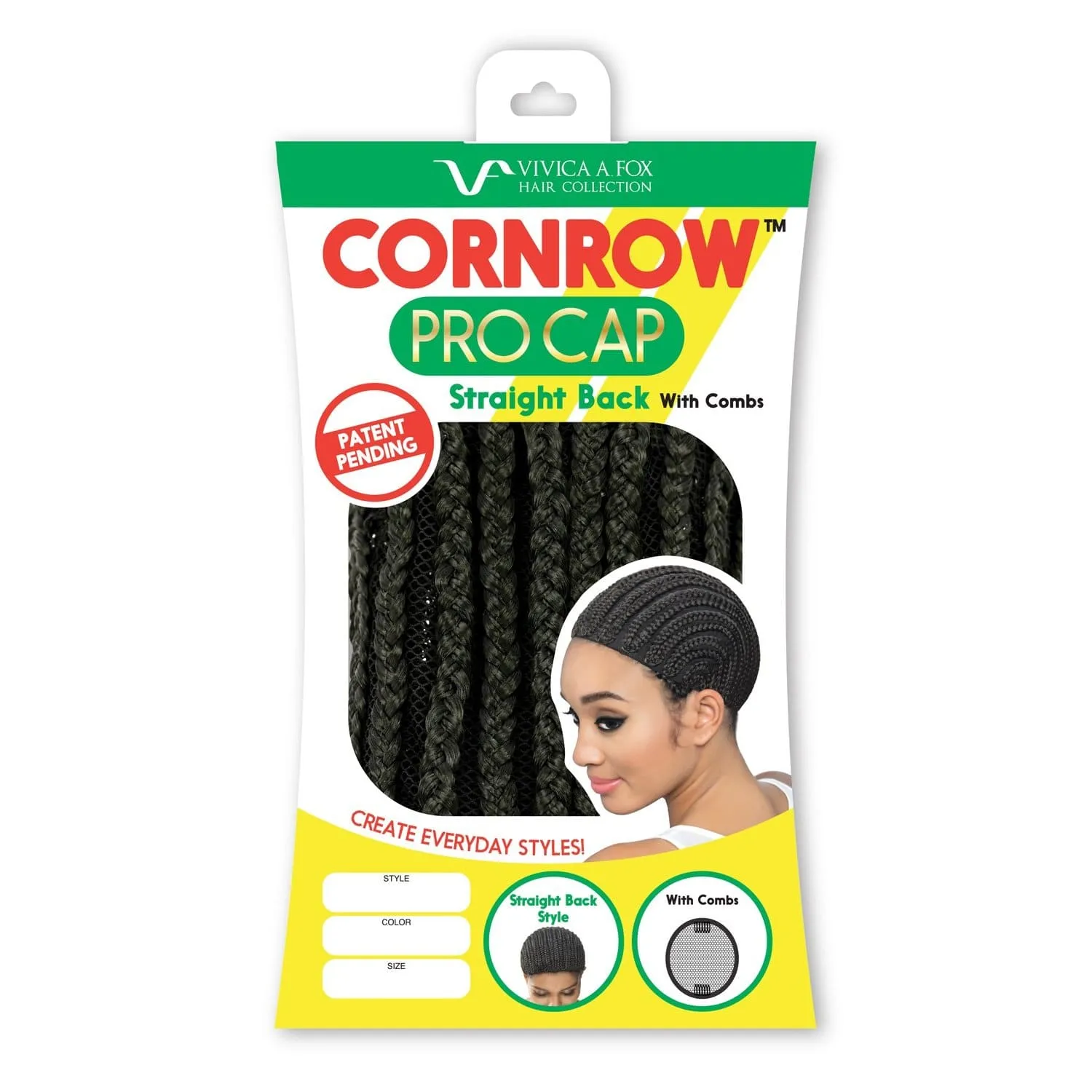 STRAIGHT BACK CORNROW CAP WITH COMBS | Synthetic Pro Cap