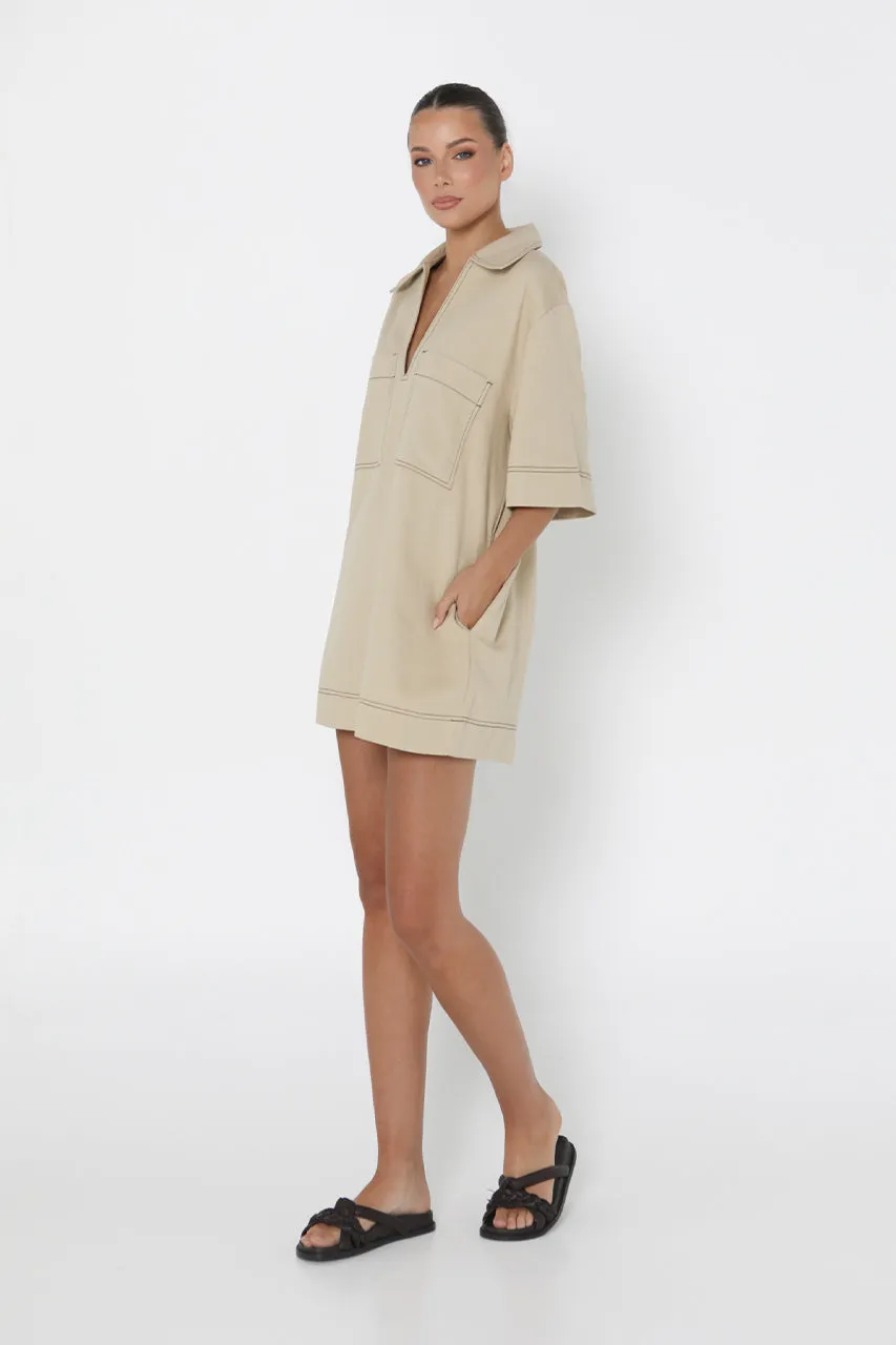 Tara Mini Dress | Stone