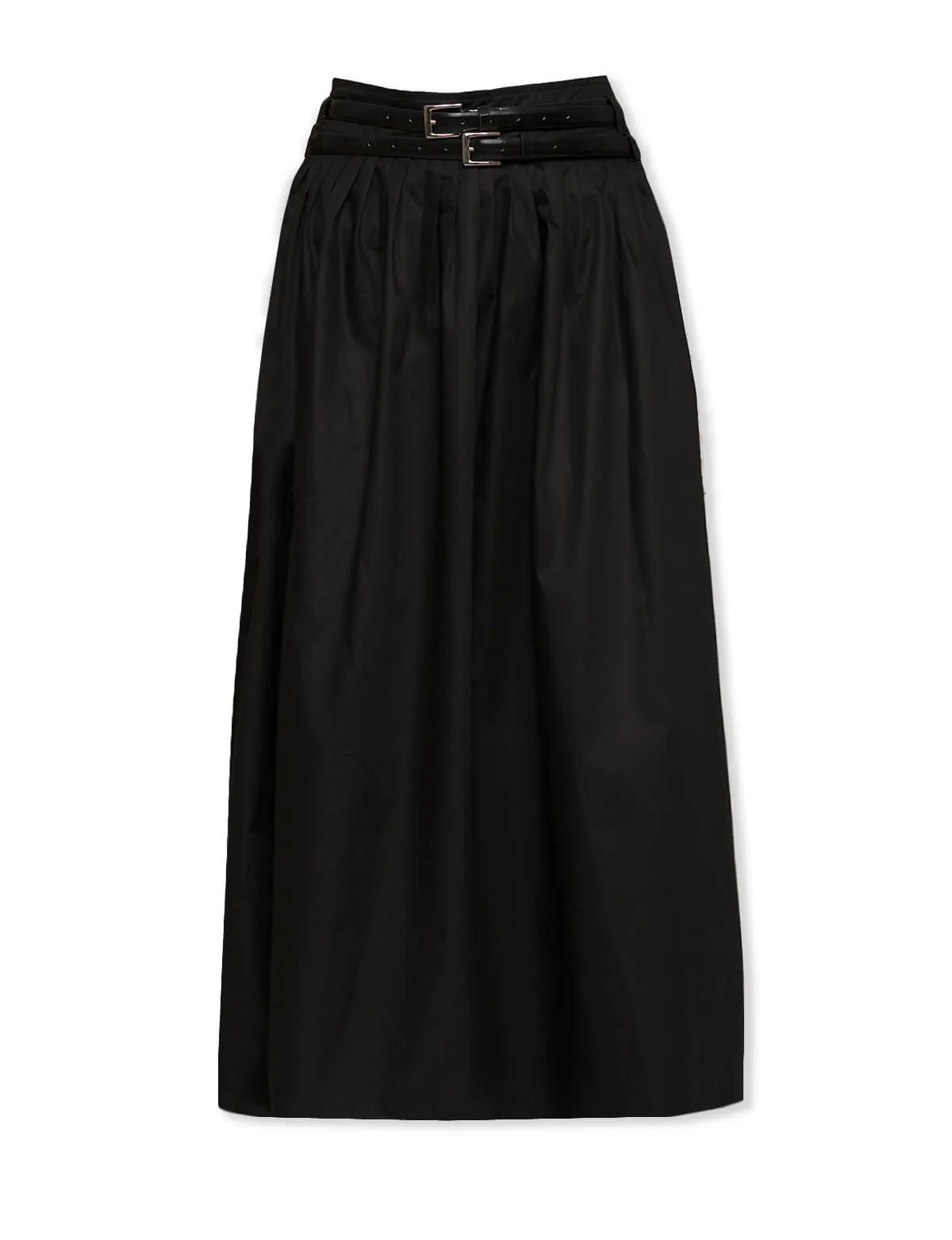 Thea Black Double Belted Maxi Skirt-PREORDER