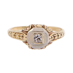 Two-Tone Art Deco Diamond Ring