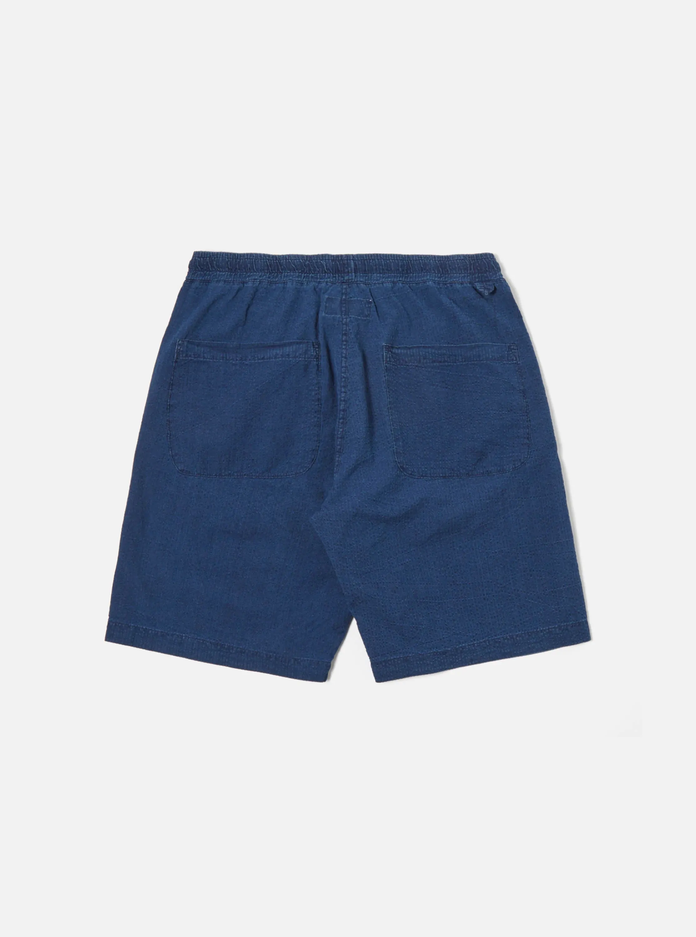 UNIVERSAL WORKS Lumber Short In Washed Indigo Seersucker