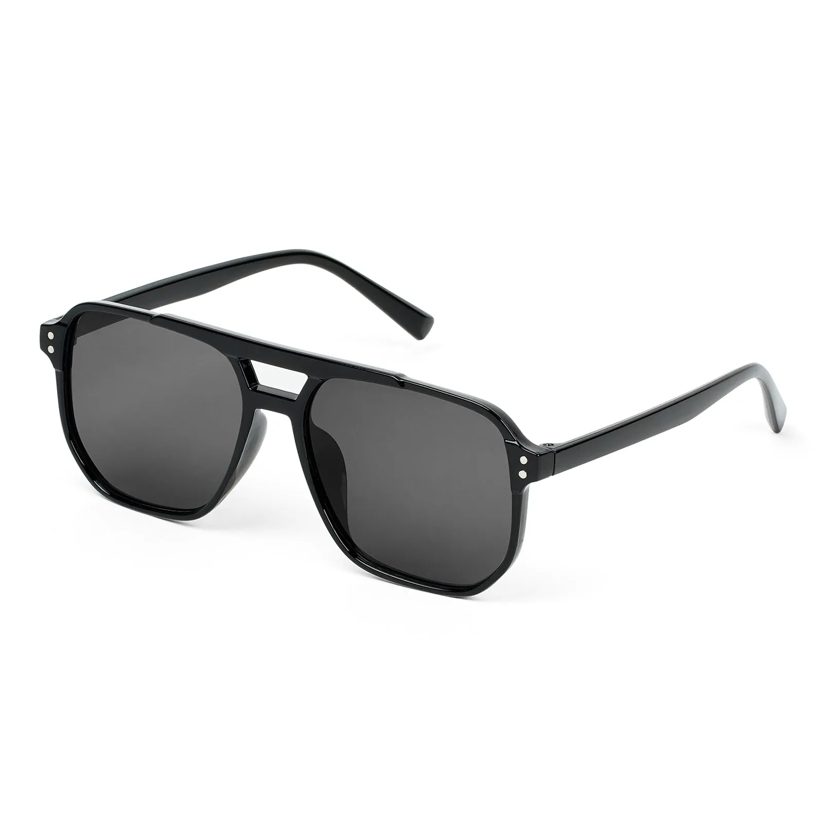 Urbana Black Rectangular Aviators