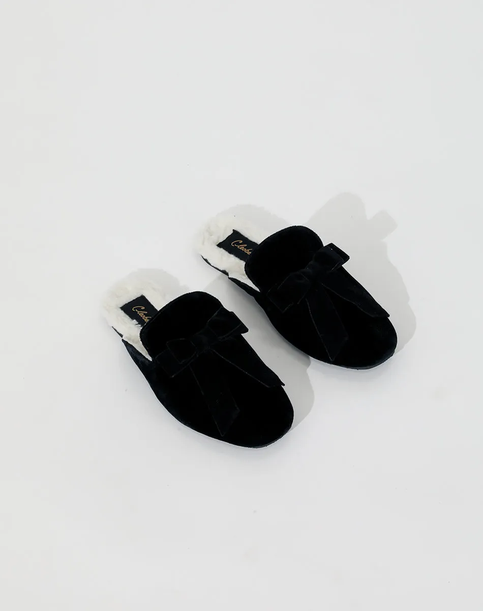 Velvet Slippers | Black