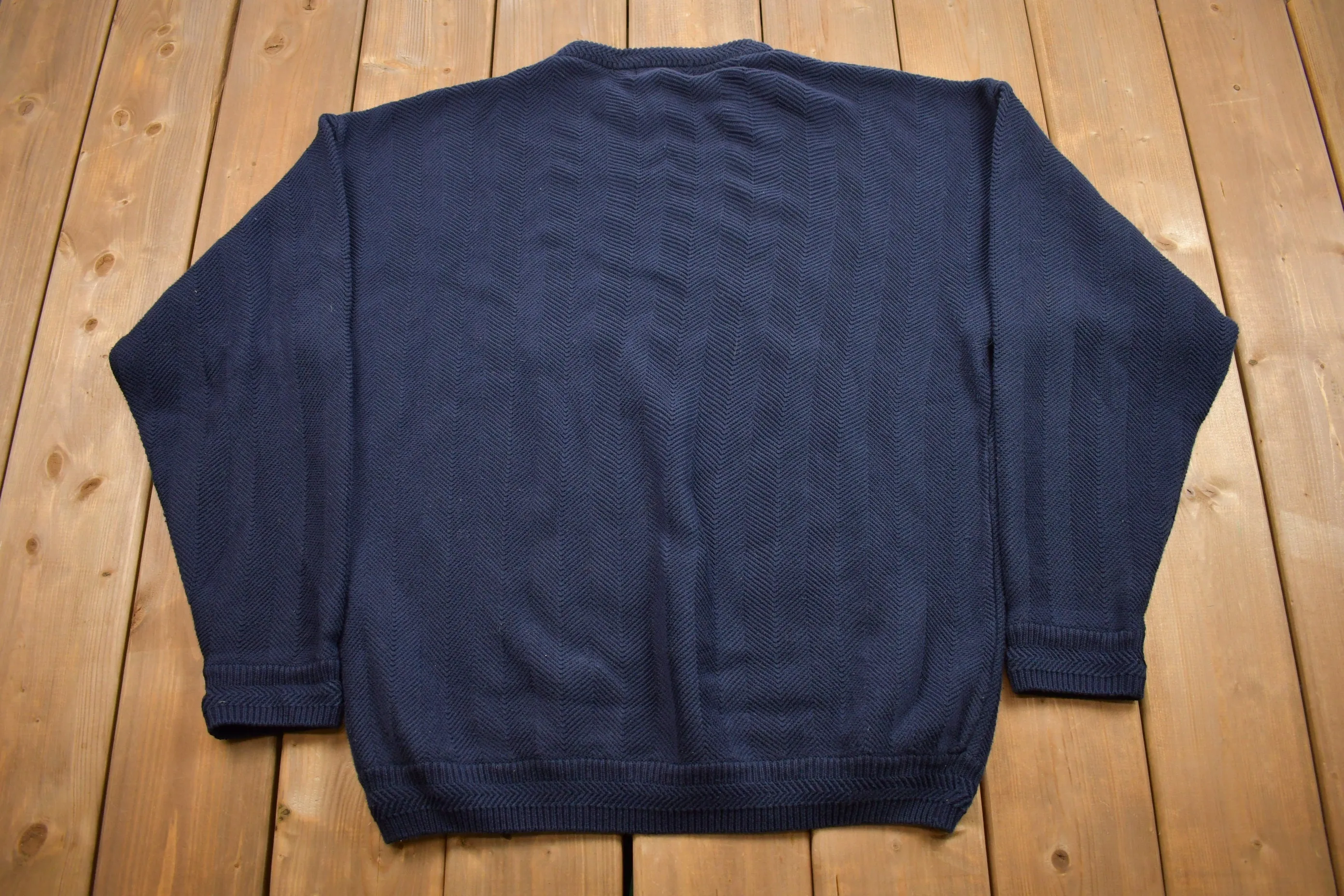 Vintage 1990s Polo Ralph Lauren Chaps Navy Blue Crewneck Sweatshirt / 90s Crewneck / Streetwear / Vintage Polo