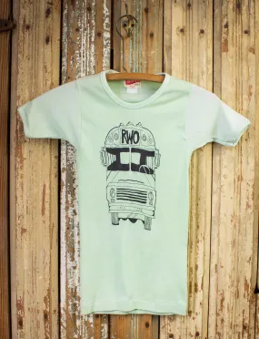 Vintage RWO Bus Graphic T Shirt 70s Green XXS