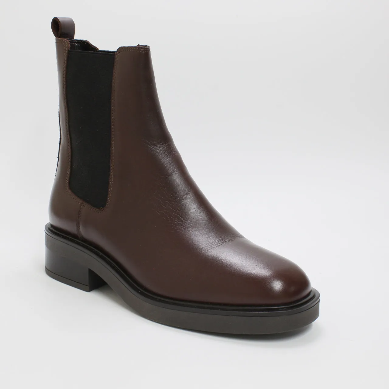 Womens Office Attention Clean Chelsea Ankle Boots Choc Leather