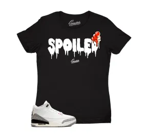 Womens White Cement 3 Reimagined Shirt - Spoiled - Black