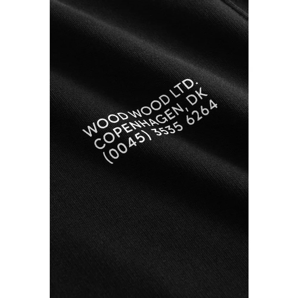 WOOD WOOD HUGH INFO SWEATSHIRT-BLACK